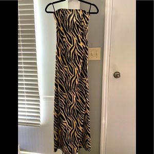 Jessica McClintock | Tan & Black Strapless Formal